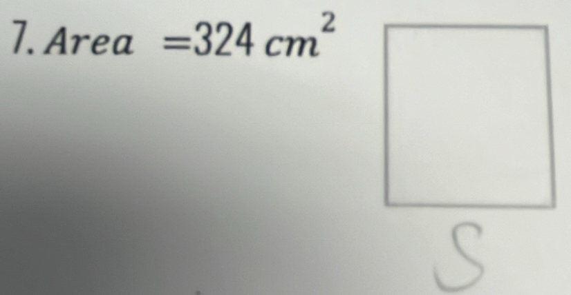 Area =324cm^2