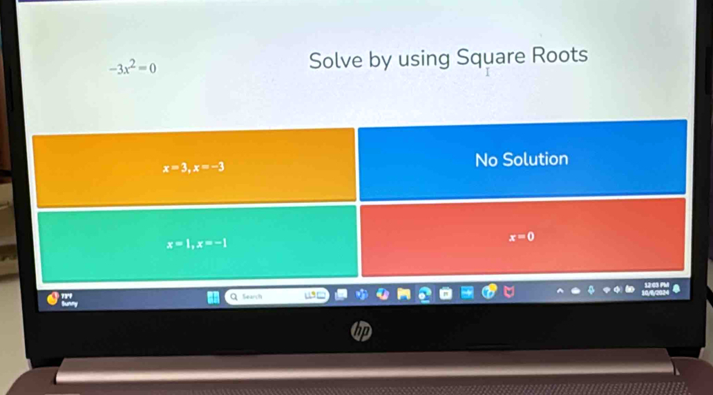 -3x^2=0 Solve by using Square Roots
Search