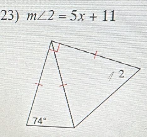 m∠ 2=5x+11