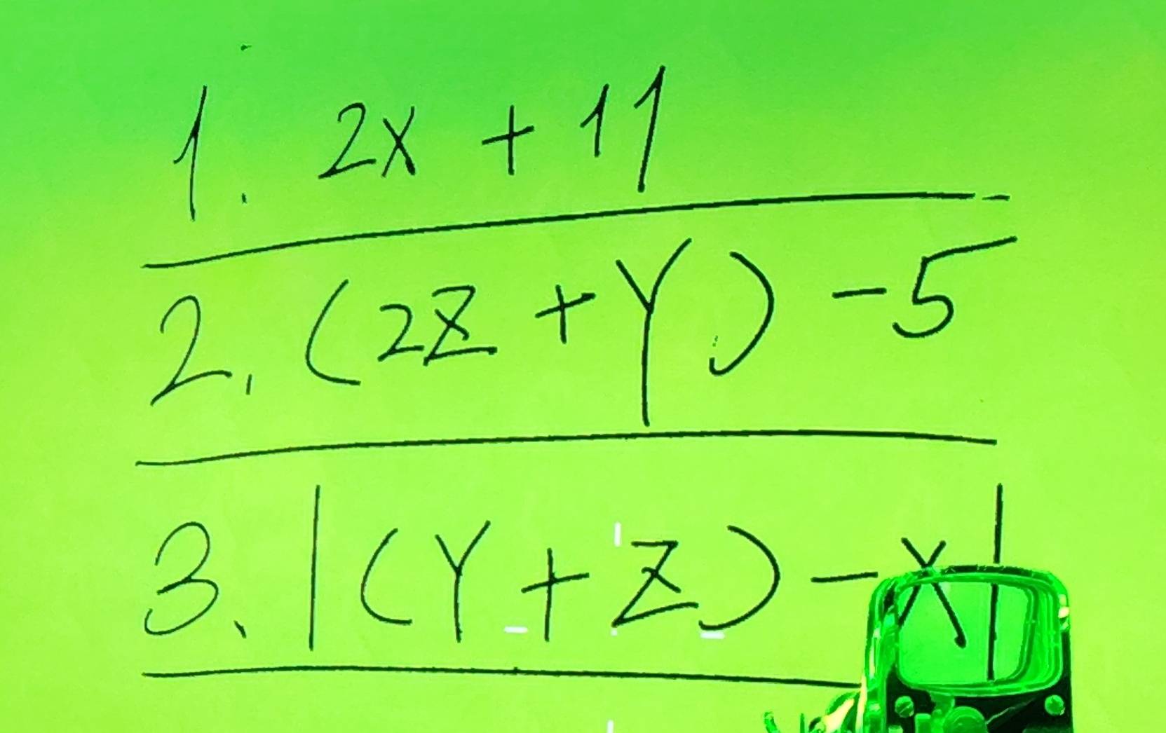  1/2 - (2x+1)/(2x+y)-5 
f(x)= 1/a^x-1 + 1/2 
3. overline (Y+Z)-Xfrac 1