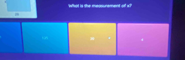 What is the measurement of x?
125 20 .
4