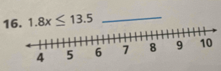 1 1.8x≤ 13.5 _