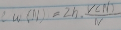 2w(N)=2h·  V(N)/N 