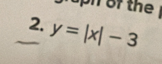 of the 
2. y=|x|-3