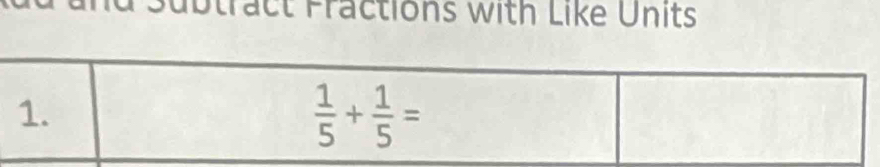 ubtract Fractions with Like Units