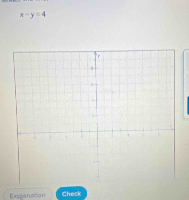 x-y=4
Explanation Check