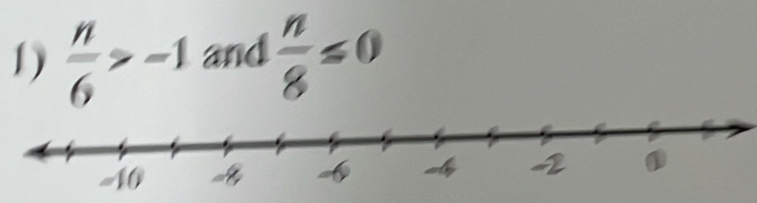  n/6 >-1 and  n/8 ≤ 0