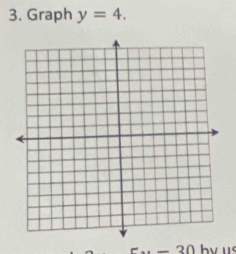 Graph y=4. 
by us