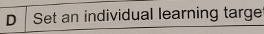 Set an individual learning targe