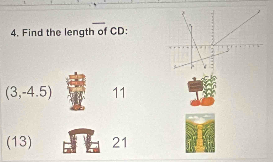 Find the length of CD :
(3,-4.5)
11
(13) 21