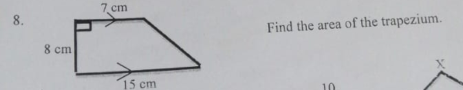 Find the area of the trapezium. 
1∩