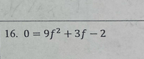 0=9f^2+3f-2