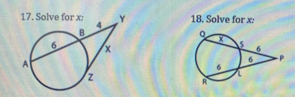 Solve for x :