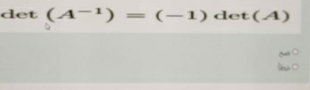 det (A^(-1))=(-1) det(A)