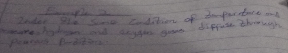 Inder the some codition of bomperture and 
ore, hodrogn and caygon gos diffuse through