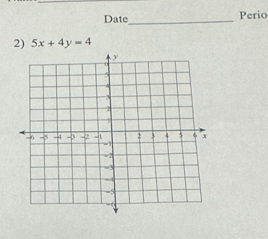 Date_ Perio 
2) 5x+4y=4