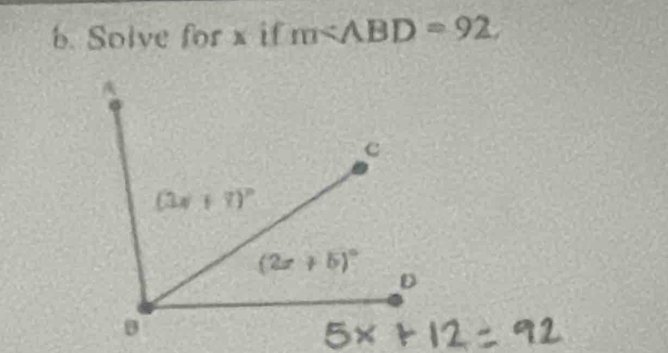 Solve for x if m