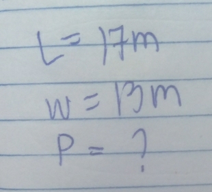 L=17m
w=13m
P= 7