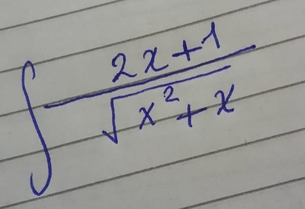 ∈t  (2x+1)/sqrt(x^2+x) 