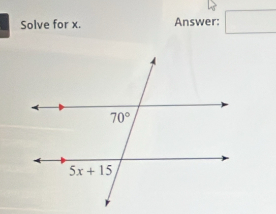 Solve for x. Answer: □