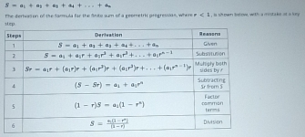S=a_1+a_2+a_3+a_4+...+a_n
s The deri on of the fammula for the fnte sum off a geometric pregressian, where F<1</tex> , is stower beloww, with a mistaks of a bp