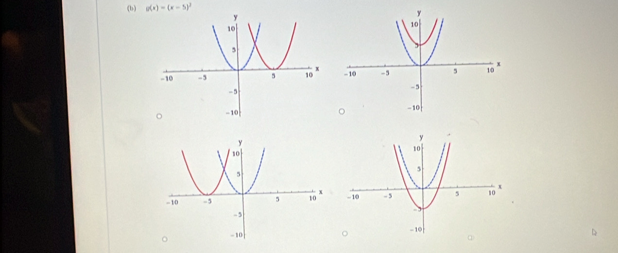 g(x)=(x-5)^2