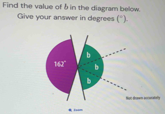 Solved: Find the value of b in the diagram below. Give your answer in ...