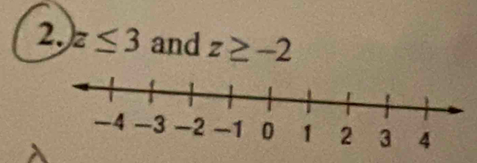 z≤ 3 and z≥ -2