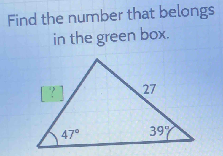 Find the number that belongs
in the green box.