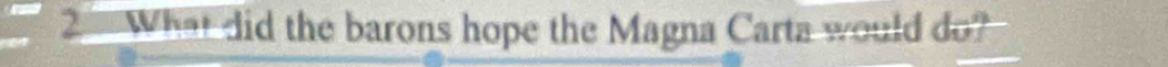 What did the barons hope the Magna Carta would do?