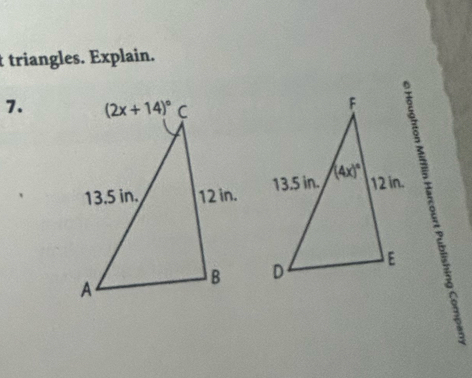 triangles. Explain.
7.
 
B