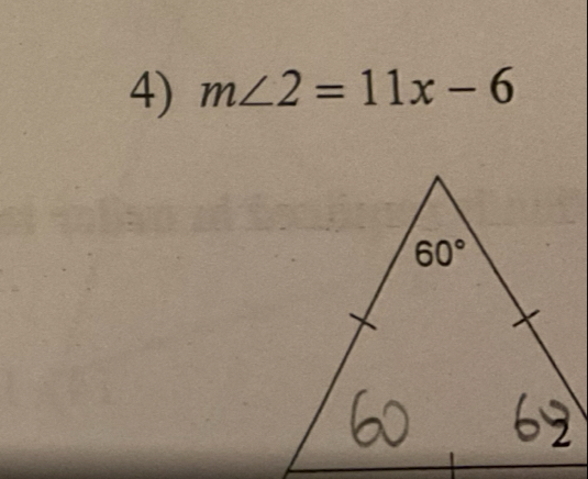 m∠ 2=11x-6