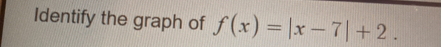 Identify the graph of f(x)=|x-7|+2.