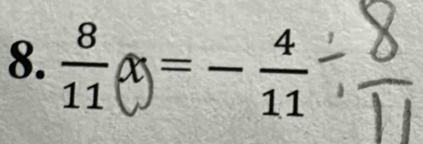 frac 811x(x=- 4/11 