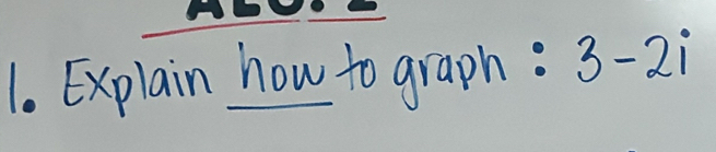 Explain how to graph: 3-2i