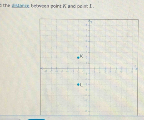 the distance between point K and point L.