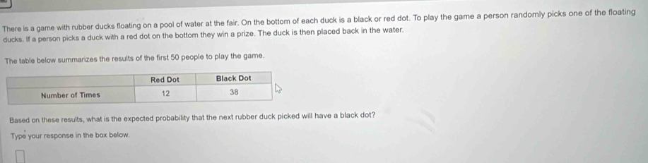 Solved: There is a game with rubber ducks floating on a pool of water ...