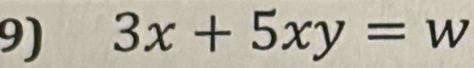 3x+5xy=w