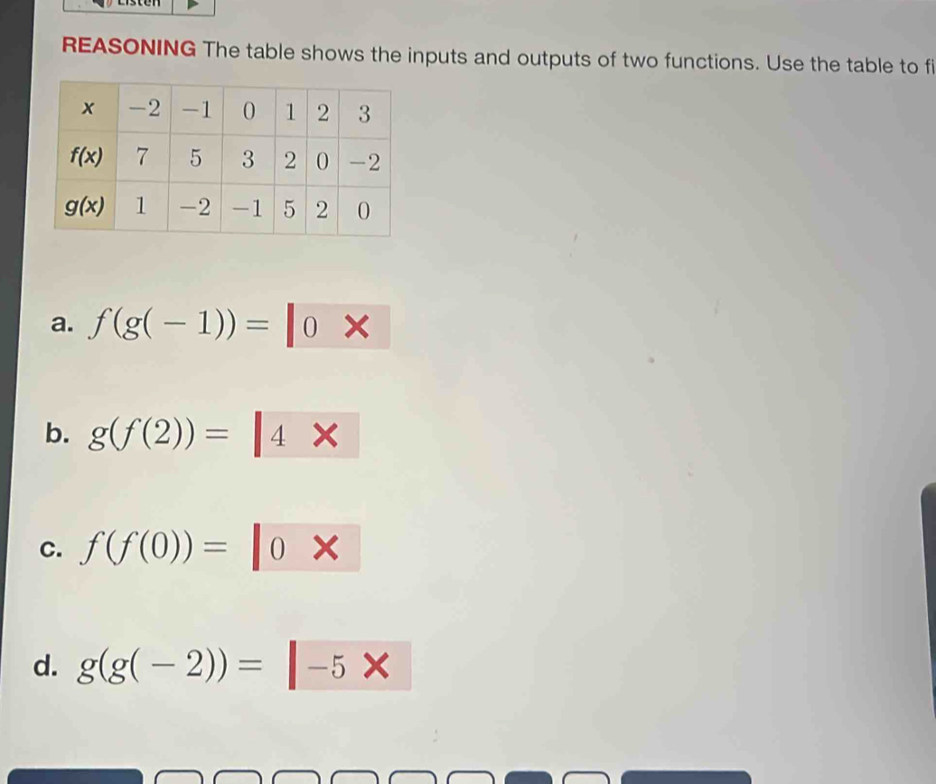 Solved: REASONING The table shows the inputs and outputs of two ...