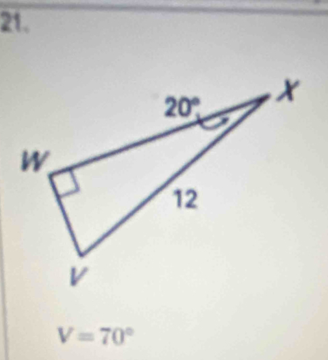 V=70°