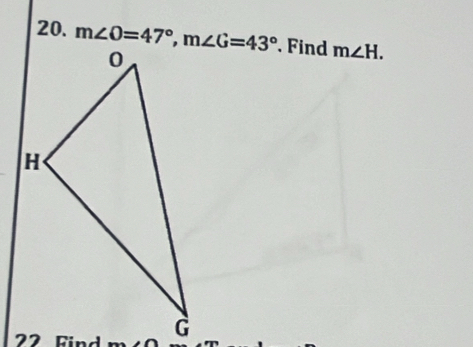 Find m∠ H.
22 Find