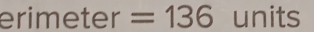 erimeter =136 units