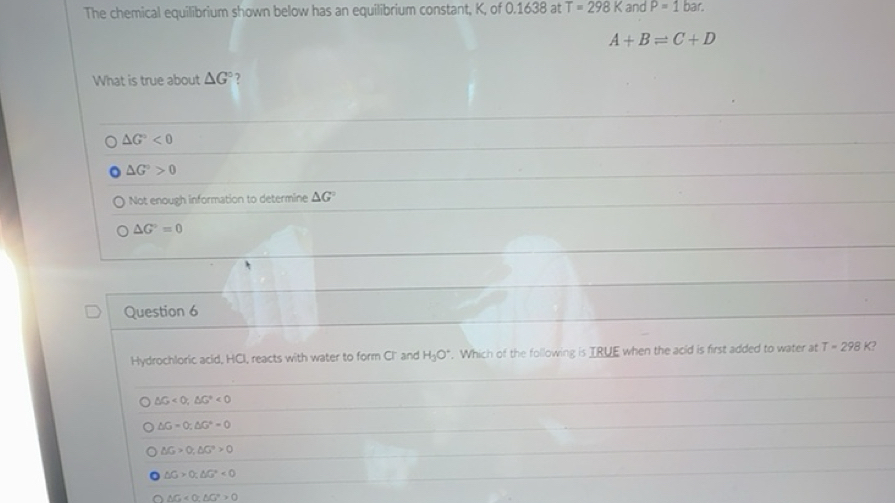 Solved: The chemical equilibrium shown below has an equilibrium ...