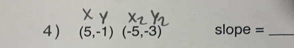 (5,-1)(-5,-3) slope =_