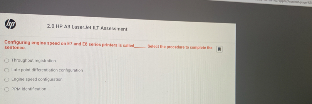 Solved: 2Fapp%2Fcontent-player%3 hp 2.0 HP A3 LaserJet ILT Assessment ...