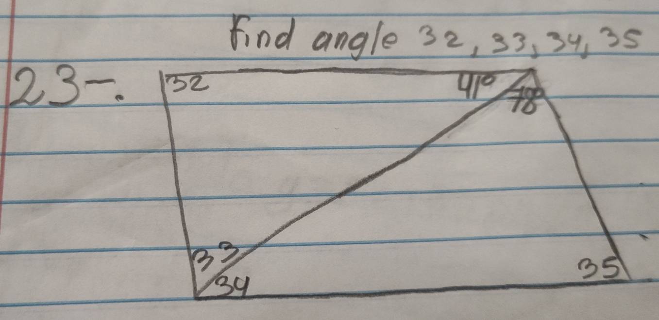 find angle 32, 33, 39, 35
23-.1overline 32