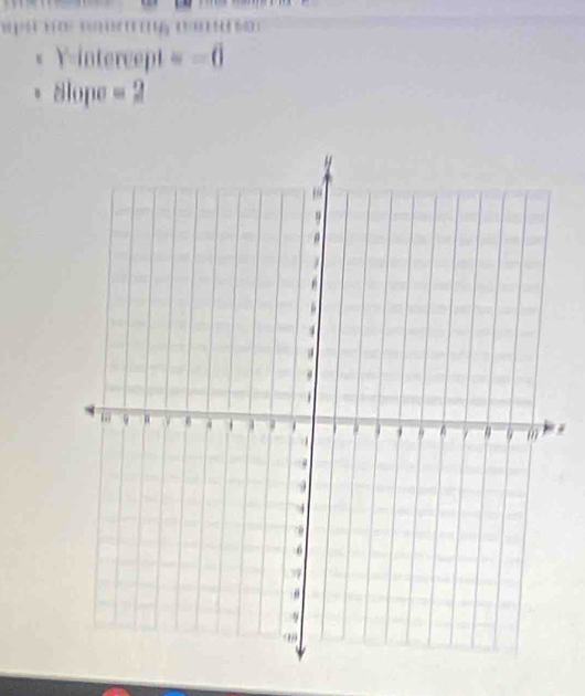 Y=intercept =-6
Slope =2
*