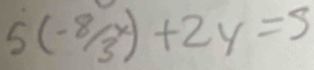 5(-8/3x)+2y=5