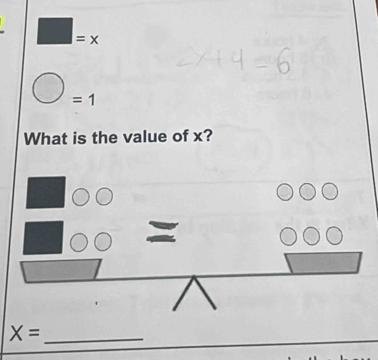 □ =x
=1
What is the value of x?
X= _