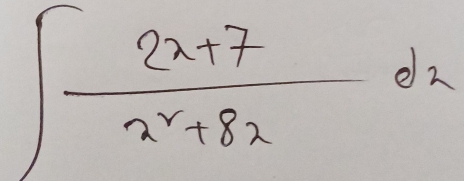 ∈t  (2x+7)/x^2+8x dx